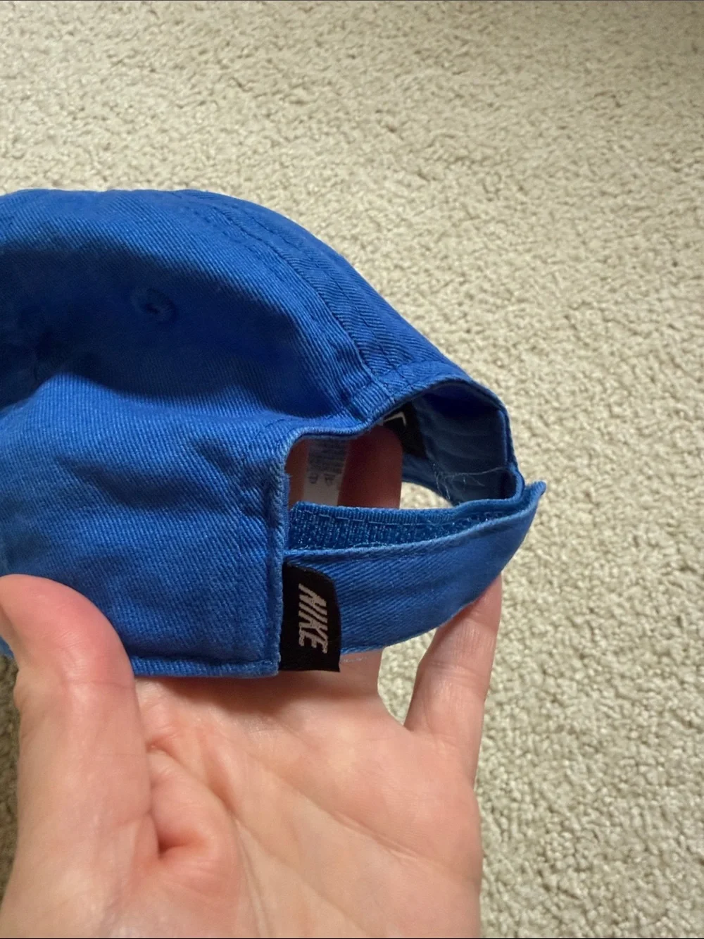 Nike Blue Baseball Cap with White Swoosh toddler size 1-3 yrs